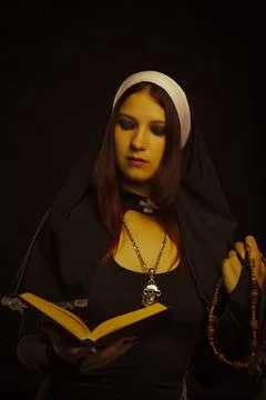 Pretty nun Foto stock