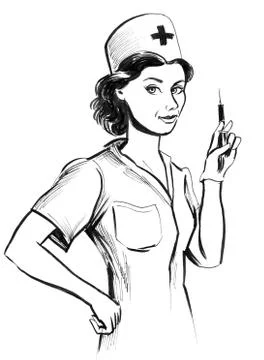 Pretty nurse Illustrazione stock