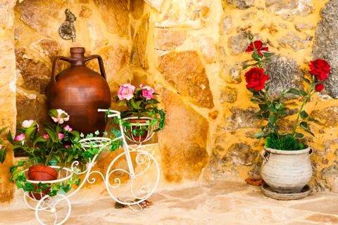 Pretty old courtyard Stock Photos