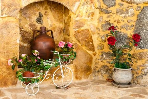 Pretty old courtyard Stock Photos
