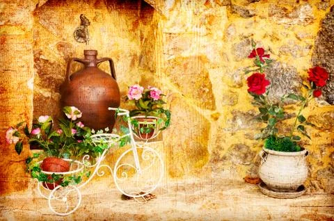 Pretty old courtyard Foto stock