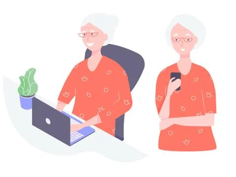 Pretty old lady. Иллюстрация