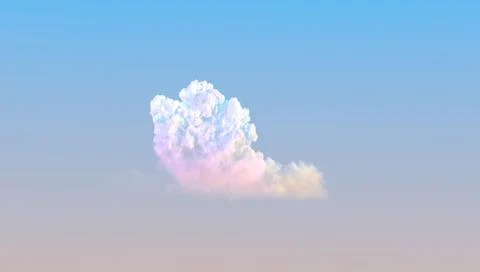 Pretty one sundown cumulus cloud - cgi nature 3D illustration 스톡 일러스트