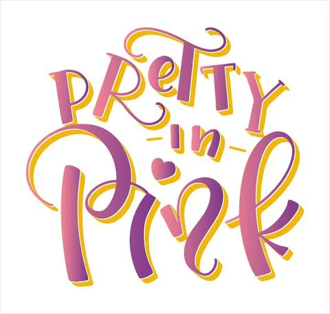 Pretty in Pink vector illustration isolated on white background. Illustrazione stock