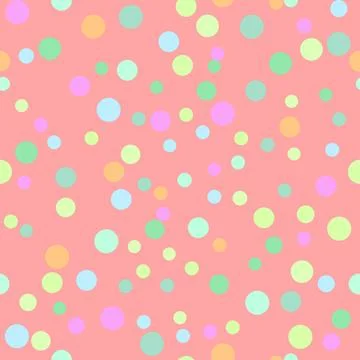 Pretty Polka Dot Repeating Vector Pattern In Pinks And Greens Illustrazione stock