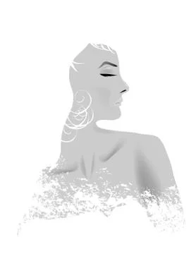 Pretty Profile Illustrazione stock