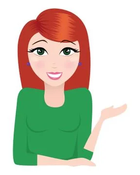 Pretty Redhead Stock Illustration