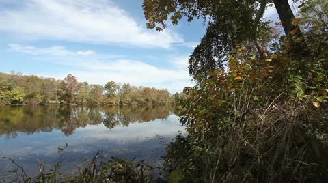 Pretty river landscape Stock Footage 22175376