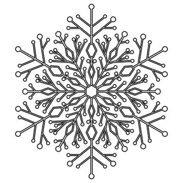 Pretty Round Snowflake Stock Illustration