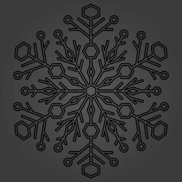 Pretty Round Snowflake Illustrazione stock