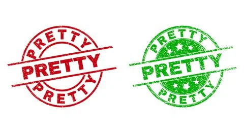 PRETTY Round Stamp Seals Using Scratched Surface Stock Illustration