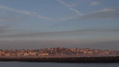 Pretty Seaside Town At Sunset Stock Footage 171401103
