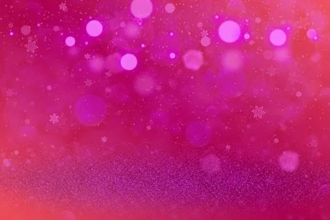 Pretty shining abstract background glitter lights with falling snow flakes fly Illustrazione stock