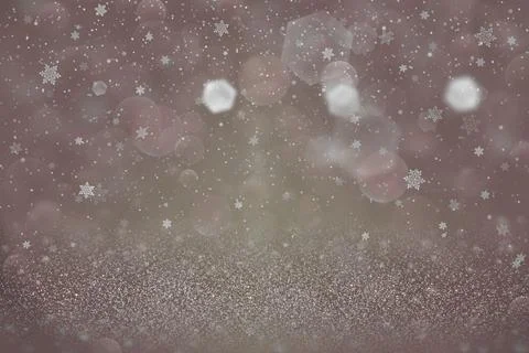 Pretty shining background lights and snow flakes fly bokeh - texture Illustrazione stock