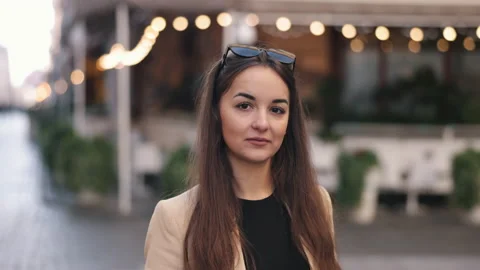 Pretty smiling, feeling happy, young woman Stock-Footage 221106705
