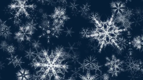 Pretty Snow 2 - 4k Glittering Christmas Snowflakes Video Background Loop Stock Footage