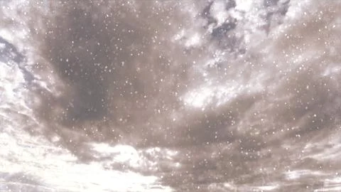 Pretty snow fall on clouds on sky background - photo of nature Stock Photos
