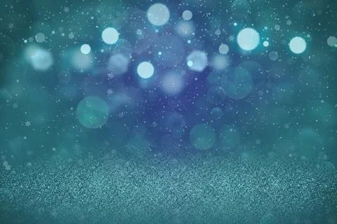Pretty sparkling abstract background glitter lights with falling snow flakes Stock Illustration