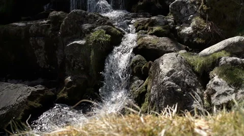 Pretty Spring Fresh Waterfall In Mid Wales UK Vídeo Stock 60756876