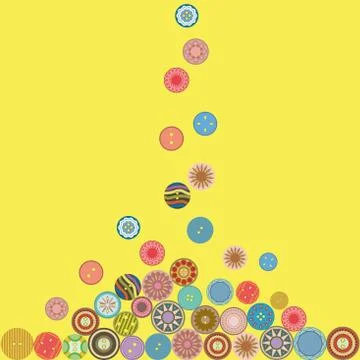 Pretty summer background with buttons.  Pattern Art Illustration Vector Stock Illustration