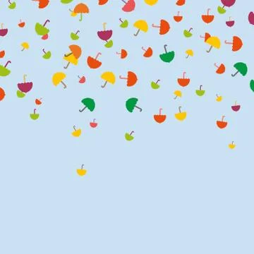 Pretty summer background with umbrellas.  Pattern Art Illustration Vector Stock Illustration