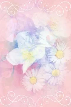 Pretty summer flowers  background Stock Illustration
