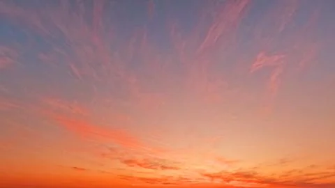 Pretty sundown gold clouds on the sky bg - photo of nature Stock Photos