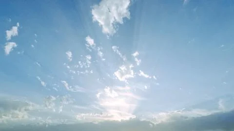 Pretty sundown goldish clouds on the sky bg - photo of nature Stock Photos