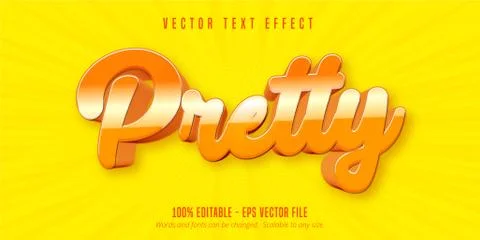 Pretty text, cartoon style editable text effect Stock Illustration