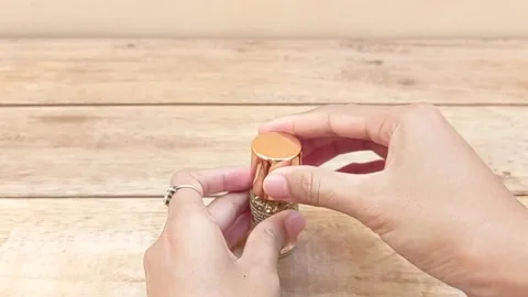 Pretty thumb using nail polish Stock Footage 145441393