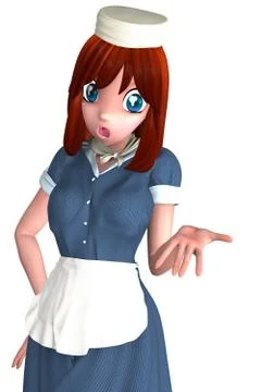Pretty toon waitress Stock Illustration