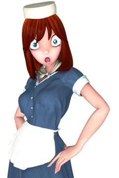 Pretty toon waitress Stock Illustration