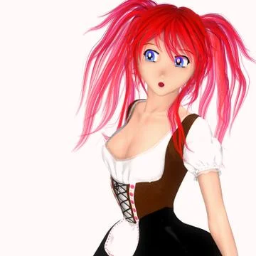 Pretty toon waitress Stock Illustration