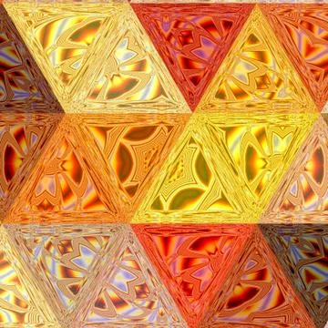 Pretty triangle background in orange, yellow and red colors, sunny background Stockillustratie