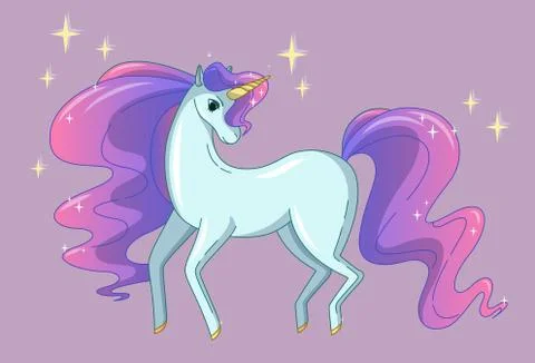 Pretty unicorn. Vector illustration Stock Illustration