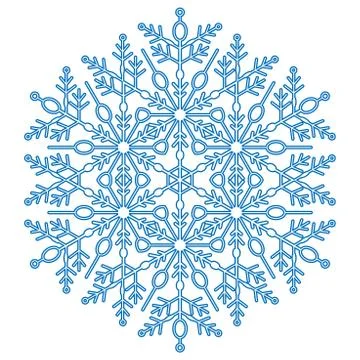 Pretty Vector Round Snowflake Stock Illustration