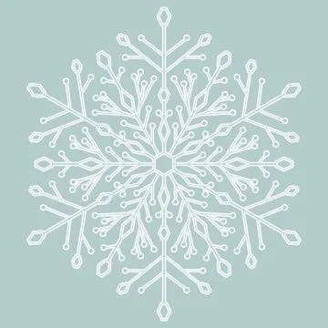 Pretty Vector Round Snowflake Stock Illustration