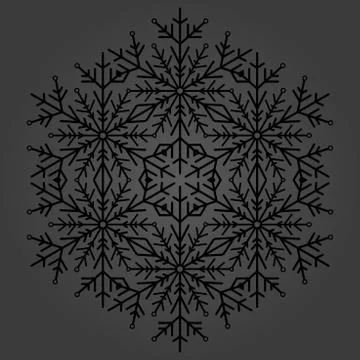 Pretty Vector Round Snowflake Stock Illustration