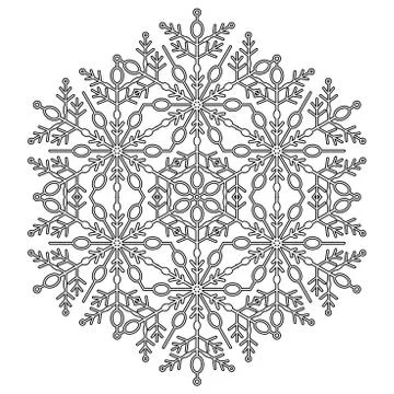 Pretty Vector Round Snowflake Stock-Illustration