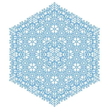 Pretty Vector Round Snowflake Illustrazione stock