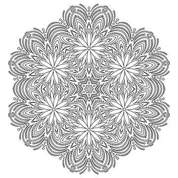 Pretty Vector Round Snowflake Stock-Illustration