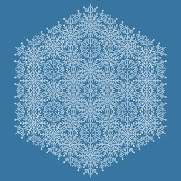 Pretty Vector Round Snowflake Stock-Illustration