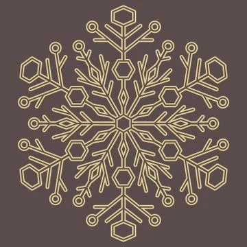 Pretty Vector Round Snowflake Stock Illustration