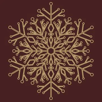 Pretty Vector Round Snowflake Stock Illustration
