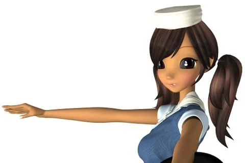 Pretty waitress Stock Illustration