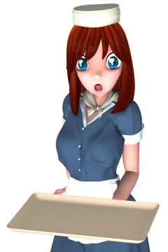 Pretty waitress Stock Illustration