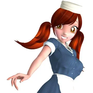 Pretty waitress Stock Illustration
