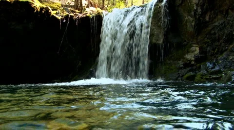 Pretty Waterfall - slow motion Stock Footage 1643959