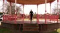 Pretty woman angry on mobile as she leaves alone HD Footage