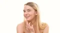 The pretty woman flirting on the white background 4k or 4k+ Resolution